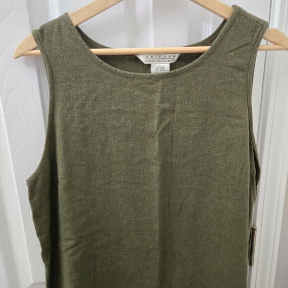 John Paul Richard Olive Green Sleeveless Maxi Dress L Cottagecore Embroidery - Picture 4 of 10